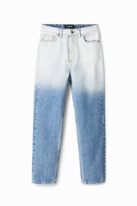 Straight fit cropped jeans met kleurverloop - BLUE - 42