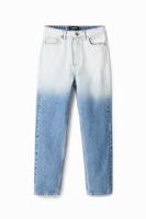 Straight fit cropped jeans met kleurverloop - BLUE - 42 - thumbnail