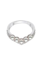 Yoko London bague en or blanc 18ct ornée de perles d'Akoya et diamants - Argent