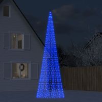 Lichtkegel aan vlaggenmast 1534 blauwe LED's 500 cm