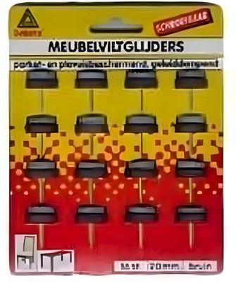 Meubelviltglijder schr.bruin 20mm - Deltafix