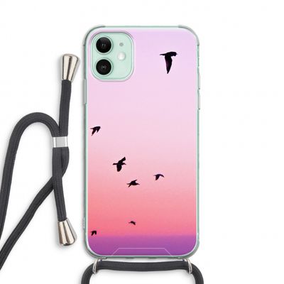 Fly away: iPhone 11 Transparant Hoesje met koord