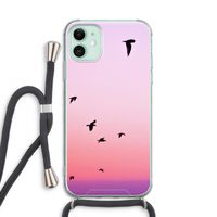 Fly away: iPhone 11 Transparant Hoesje met koord