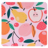 Onderzetters voor glazen - 6x - tropical fruit - roze - hout - 10 x 10 cm Onderzetters voor glazen - 6x - tropical fruit - roze - hout - 10 x 10 cm