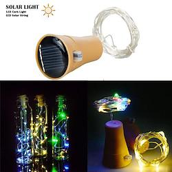 outdoor solar string light led solar garden light 2m 20led op zonne-energie wijnfles kurkvormige led koperdraad string outdoor light guirlande lichten festival outdoor fairy light 1 pc Lightinthebox