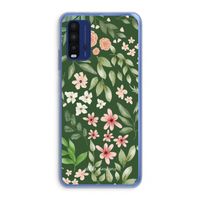 Botanical green sweet flower heaven: Xiaomi Redmi 9T Transparant Hoesje