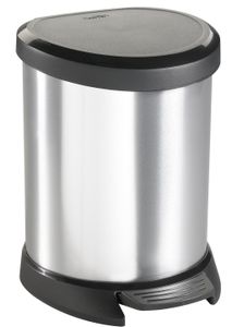 Curver decobin pedaalemmer ovaal 5 liter + binnenemmer zilver metallic