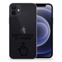 iPhone 12 | 12 Pro (6.1") Silicone-hoesje Finger Don&apos;t Touch My Phone