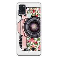 Samsung Galaxy A21s siliconen telefoonhoesje - Hippie camera