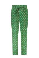 Like Flo Meisjes broek met riem - Groen bloemen - thumbnail