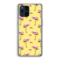 Flamingo's geel: Oppo Find X3 Transparant Hoesje