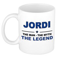Jordi The man, The myth the legend cadeau koffie mok / thee beker 300 ml Jordi The man, The myth the legend cadeau koffie mok / thee beker 300 ml