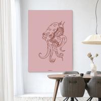 Urban Cotton Wandkleed 'Polypus' 80 x 110cm in Frame - black