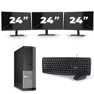 Dell Optiplex 3020 SFF - Intel Core i7-4e Generatie - 16GB RAM - 256GB SSD - Windows 10 + 3x 24 inch Monitor