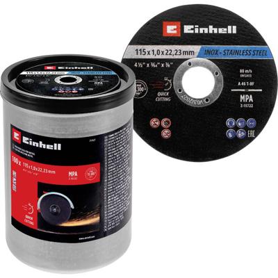 Einhell 711527 Doorslijpschijfset 115 mm 100 stuk(s) Metaal, RVS, Staal, Blik