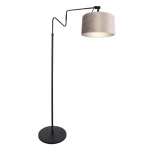 Steinhauer Staande leeslamp Linstrom met zilver velours kap 3731ZW