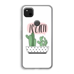 I love cacti: Google Pixel 4a Transparant Hoesje