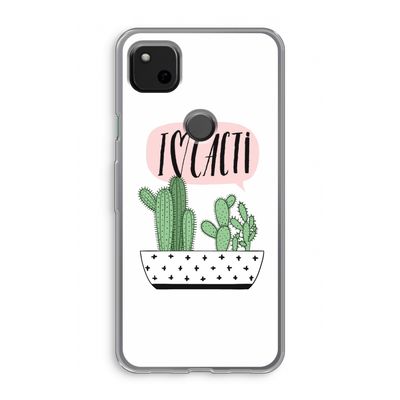 I love cacti: Google Pixel 4a Transparant Hoesje