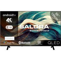 Salora 55QLED320 55" Ultra HD Led-tv (Zwart, HDMI, USB, Bluetooth, Wi-Fi, Audio, Chromecast, Android TV)