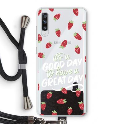 Don't forget to have a great day: Samsung Galaxy A70 Transparant Hoesje met koord