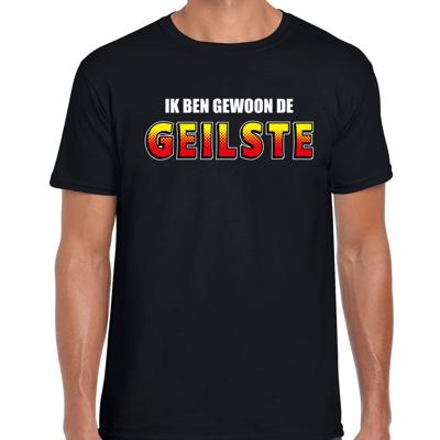 Ik ben gewoon de geilste - fun t-shirt - zwart - voor heren - foute party kleding