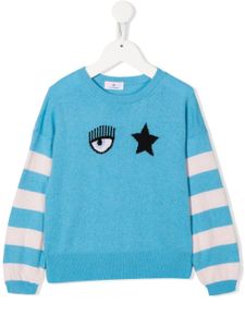 Chiara Ferragni Kids sweat à imprimé Eye - Bleu