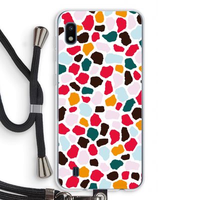 Colored Giraffe: Samsung Galaxy A10 Transparant Hoesje met koord