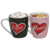 Vaderdag / Moederdag cadeau mok - 360 ml - hartje / liefde - koffie of thee