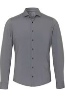 Pure Functional Slim Fit Jersey shirt grijs, Effen - thumbnail