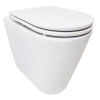 Wiesbaden Rimless Wandcloset Flatline Mat Wit Met Flatline Toiletzitting Softclose En Quick Release Mat Wit