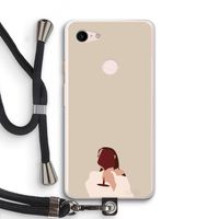 I drink wine: Pixel 3 XL Transparant Hoesje met koord