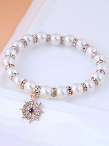Elegant Rhinestone Pearl Alloy Bracelet