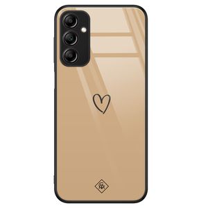 Samsung Galaxy A14 glazen hardcase - Hart bruin