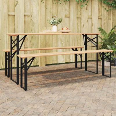 Bier tafelpoot 2 pcs Zwart 39 x 3 x 75 cm Gepoedercoat staal