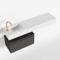 Toiletmeubel Mondiaz Andor | 120 cm | Meubelkleur Dark grey | Lex vrijhangend wastafel Talc Links | 1 kraangat