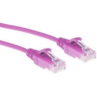 ACT Roze 0,15 meter LSZH U/UTP CAT6 datacenter slimline patchkabel snagless met RJ45 connectoren