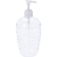 Zeeppompje/dispenser - transparant - druppels - 18 cm - badkamer/toilet/keuken
