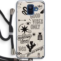 Good vibes: Samsung Galaxy A6 (2018) Transparant Hoesje met koord