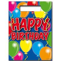 Happy Birthday feestzakjes, 8 stuks