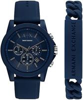 Horlogeband Armani Ax7128 Rubber Blauw 22mm