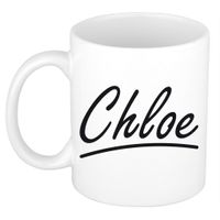 Naam cadeau mok / beker Chloe met sierlijke letters 300 ml - thumbnail