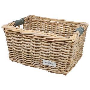 Rieten Fietsmand L Silver Solid naturel