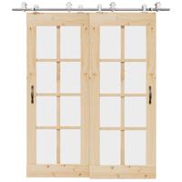 Schuifdeur onderdelenset 200 cm roestvrij staal zilverkleurig