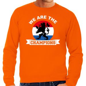 Grote maten oranje sweater / trui Holland/Nederland supporter we are the champions EK/WK voor heren