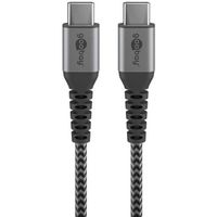 USB-C > USB-C textielkabel met metalen aansluitingen Kabel - thumbnail