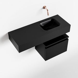 Toiletmeubel Mondiaz Andor | 80 cm | Meubelkleur Urban | Lex vrijhangend wastafel Urban Rechts | Zonder kraangat