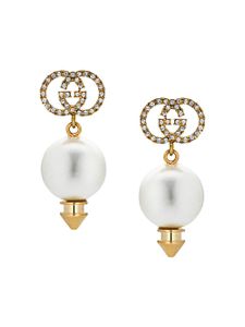 Gucci boucles d'oreilles Interlocking G à perles artificielles