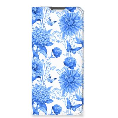 Smart Cover voor OPPO Reno8 Lite Flowers Blue Smart Cover voor OPPO Reno8 Lite Flowers Blue