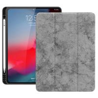 Horizontale Flip leergeval geval met pen sleuf drie-opvouwbare houder & Wake-up/slaapfunctie voor iPad Pro 12 9 (2018) (grijs)