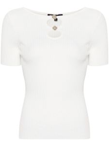 Maje cut-out ribbed top - Blanc